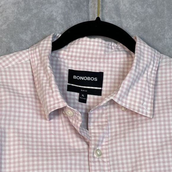 Bonobos Other - Bonobos‎ Men's XL Slim Fit Pink White Gingham Shirt